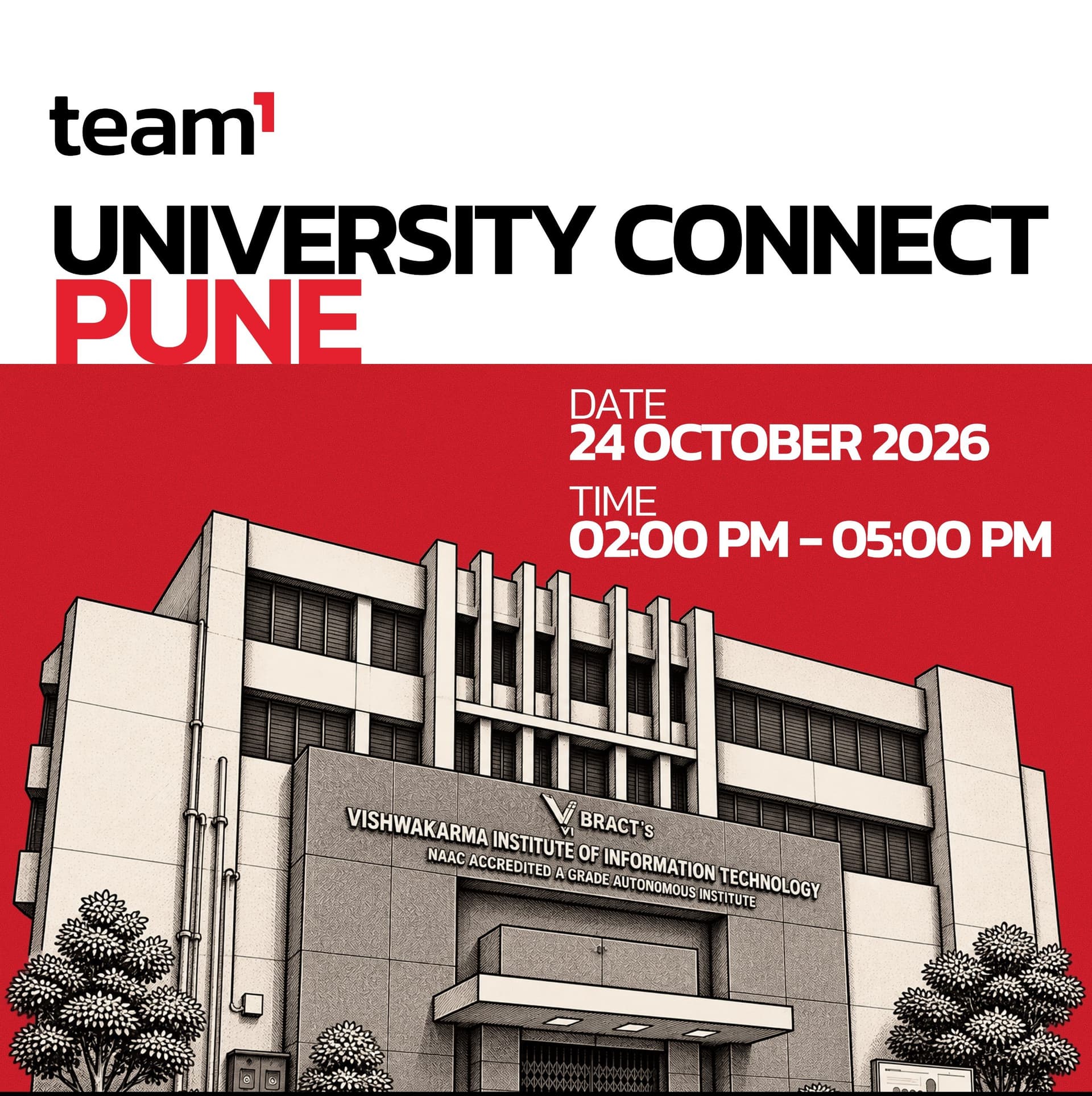 Team1 India University Workshop - BRACT's, Vishwakarma Institute of Technology, Pune